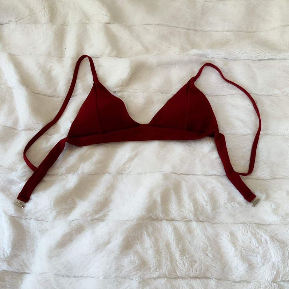 red bathing suit top